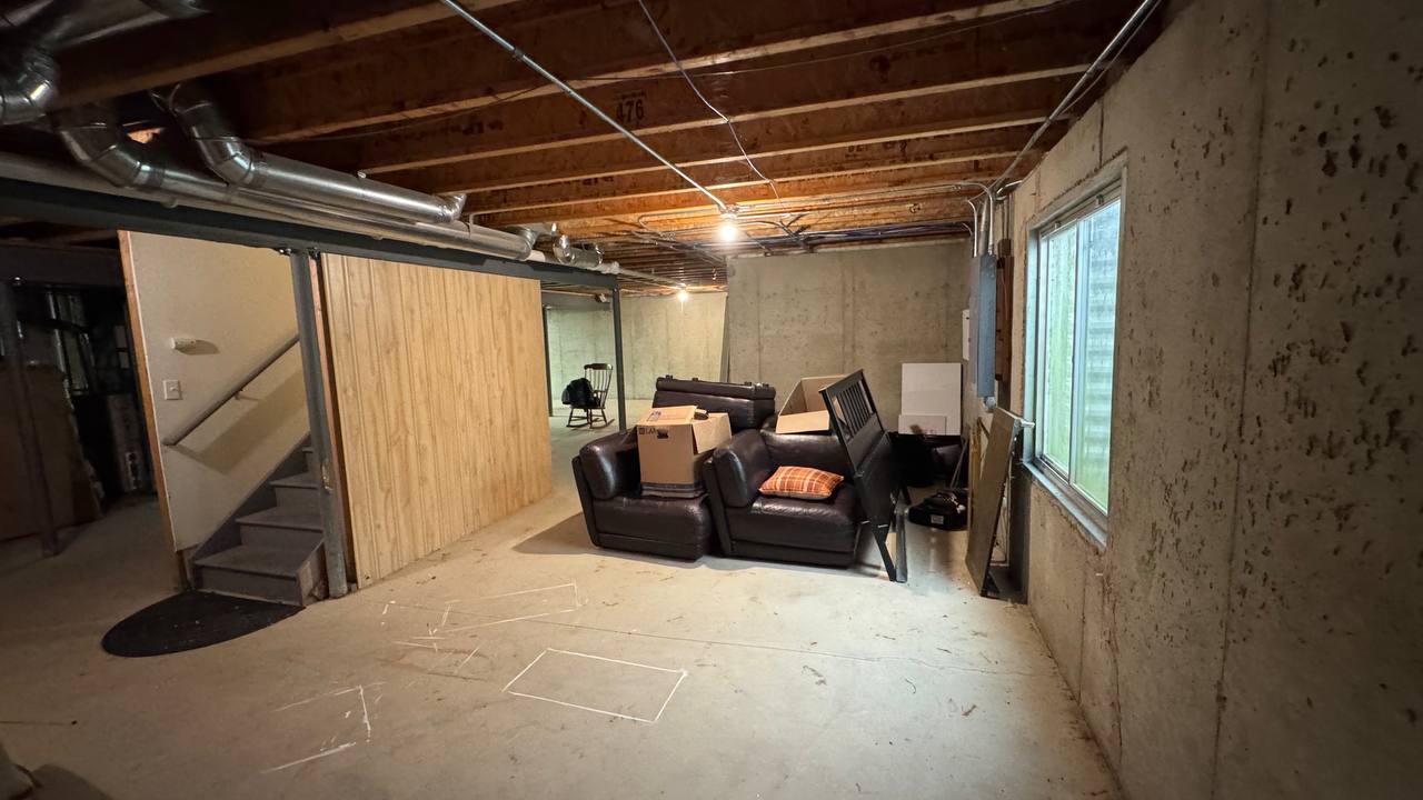 Unfinished basement before remodeling in Plainfield IL