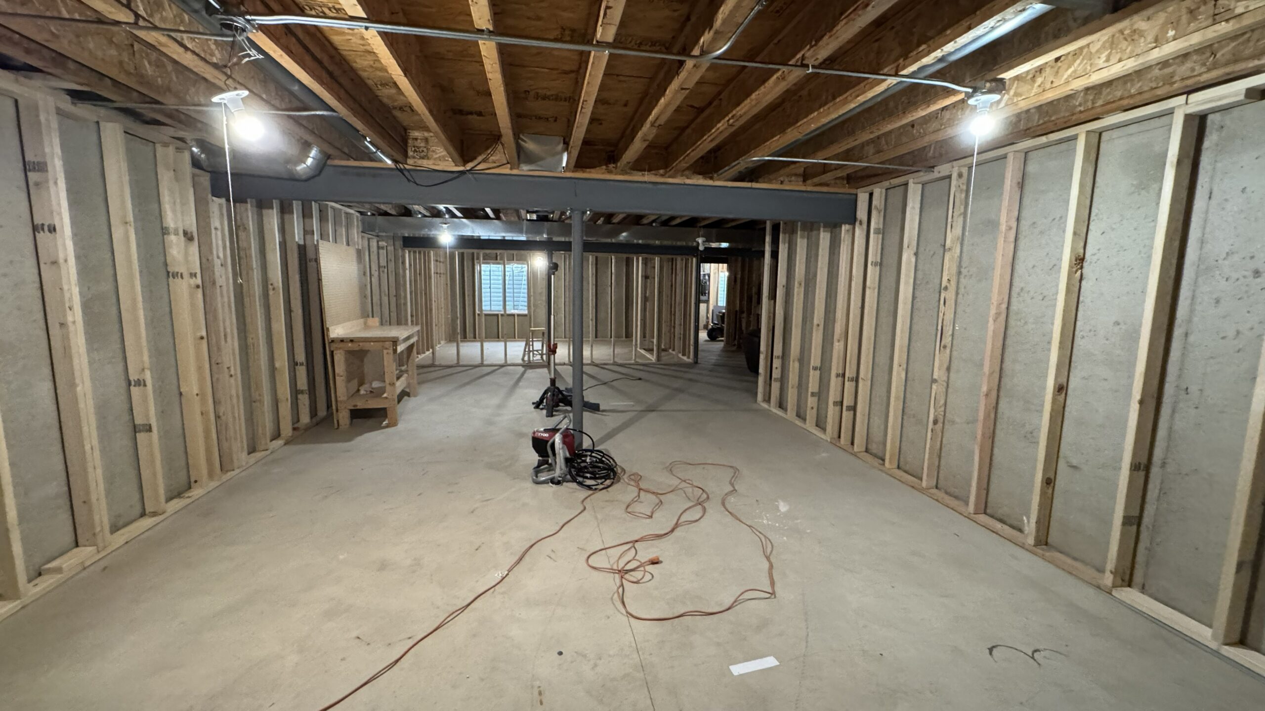 Basement framing and new interior walls in Plainfield IL