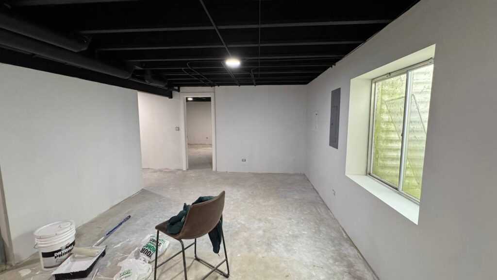 Completed basement remodeling project in Plainfield IL