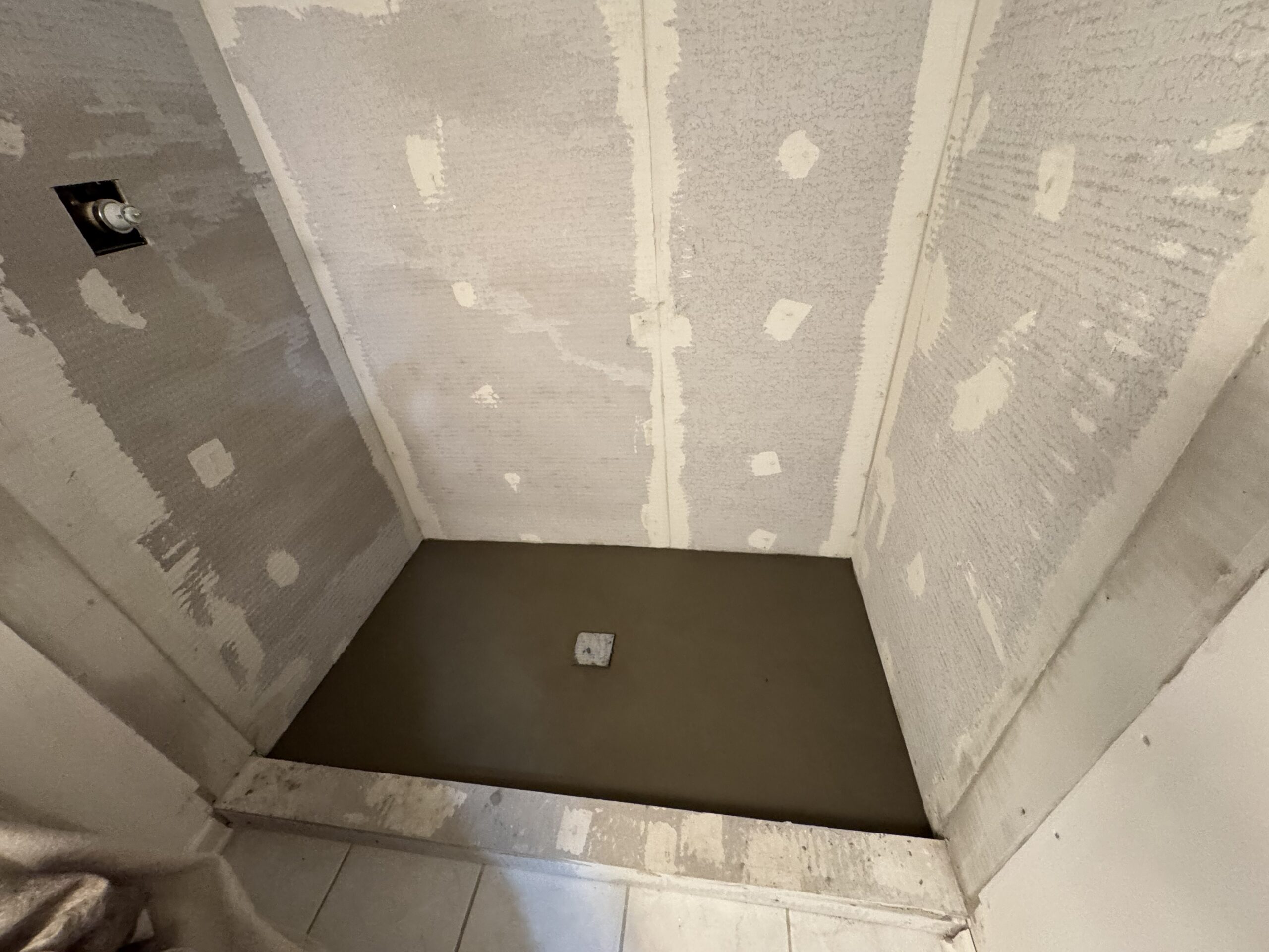 Custom shower base preparation in Buffalo Grove IL
