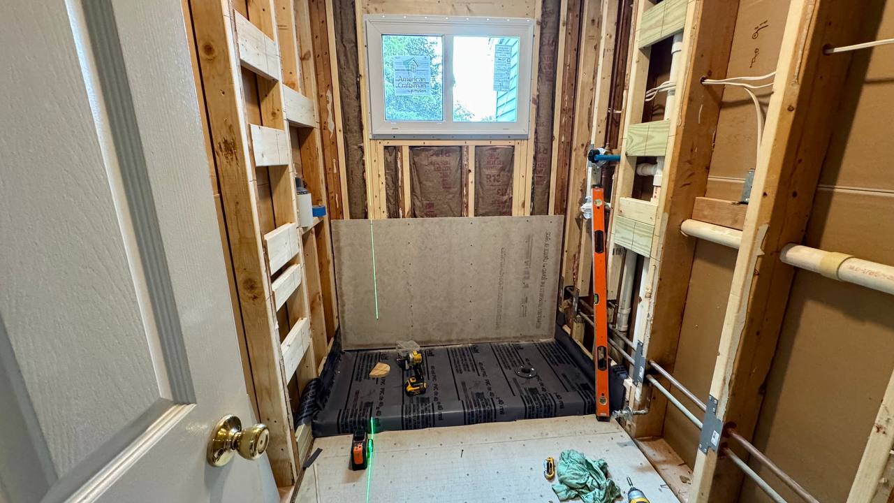 Bathroom Layout Changes and New Wall Construction