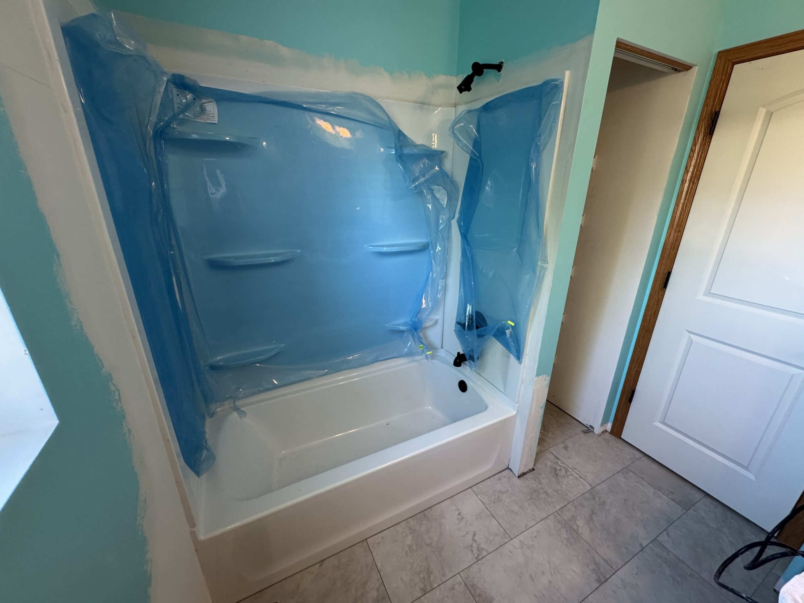 Bathtub replacement in progress in Yorkville IL