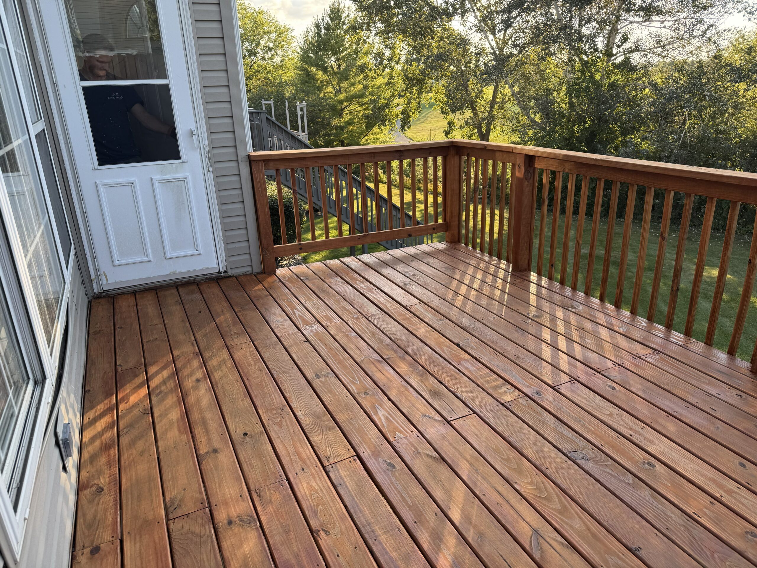 Wood deck after staining in Lockport IL