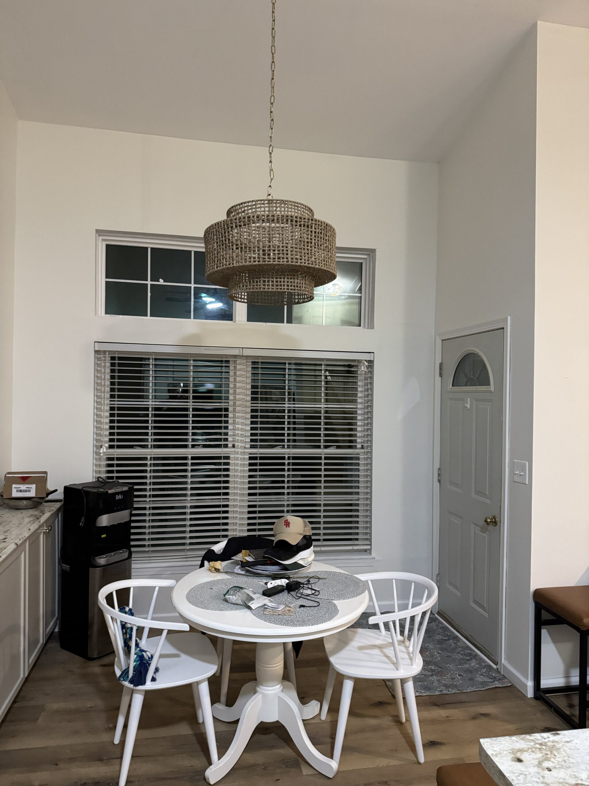 Updated kitchen with new chandelier in Lockport IL