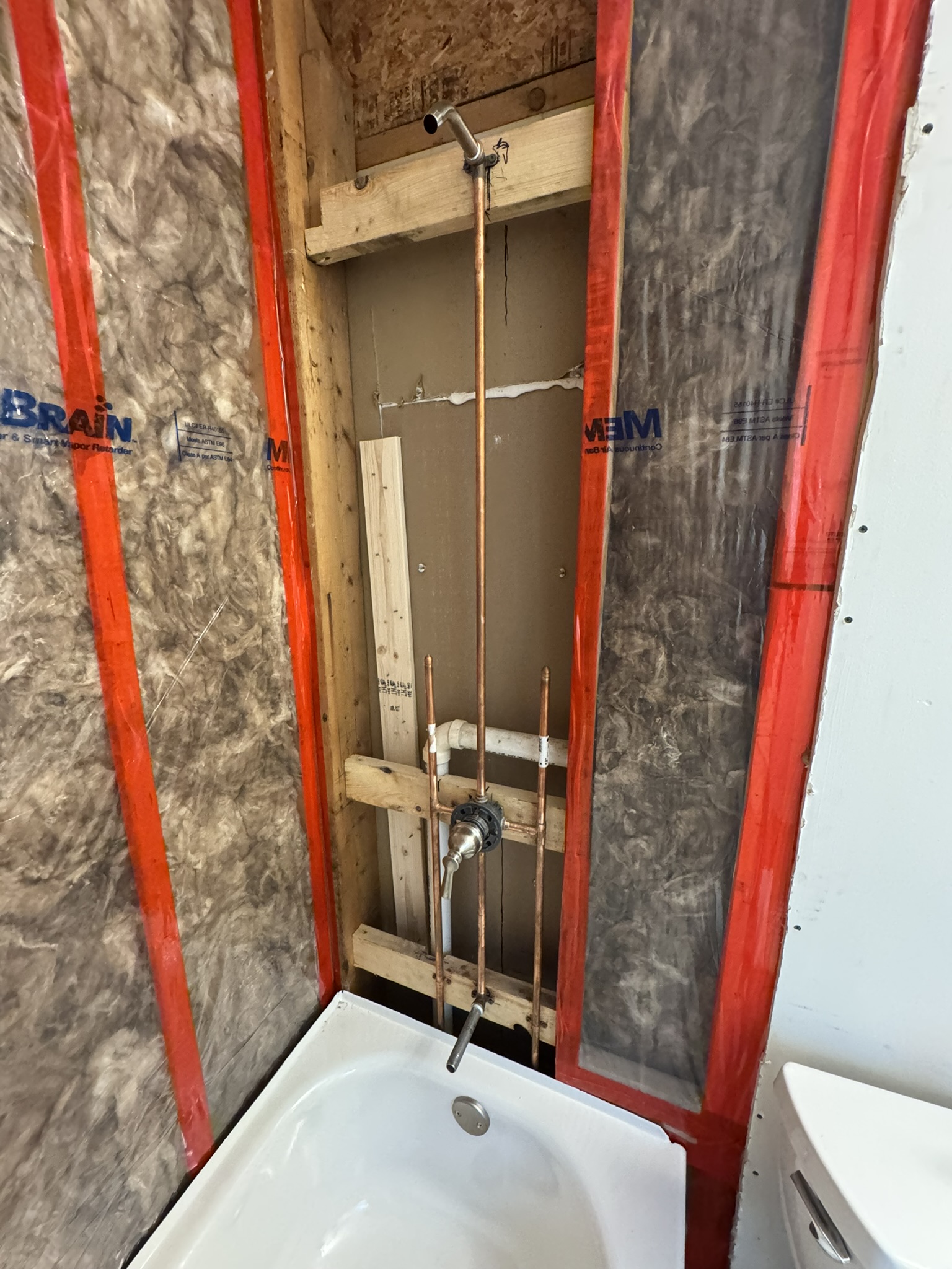 New copper plumbing and tub drain installation in Aurora IL