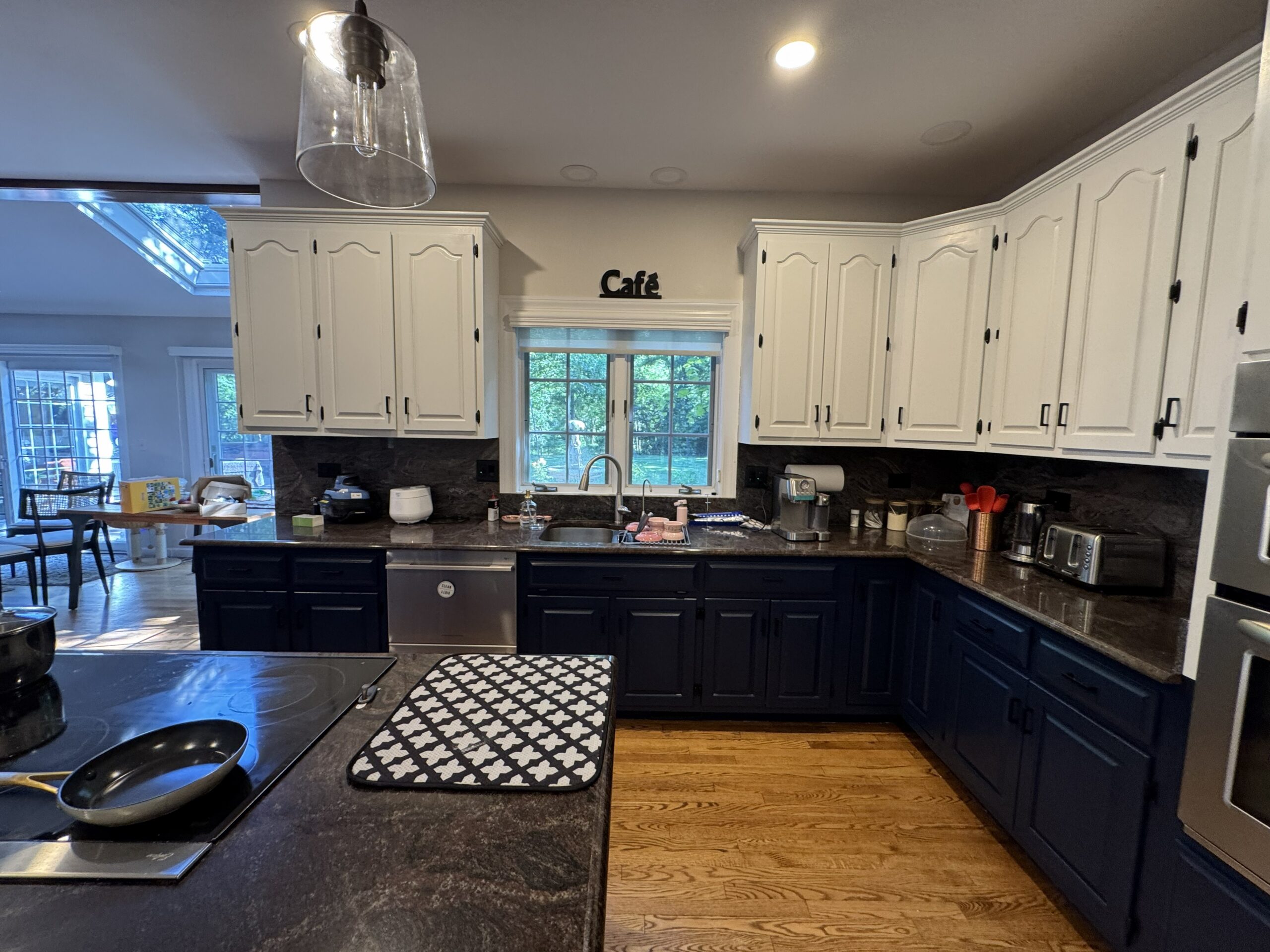 Completed kitchen cabinet refinishing project in Deer Park IL