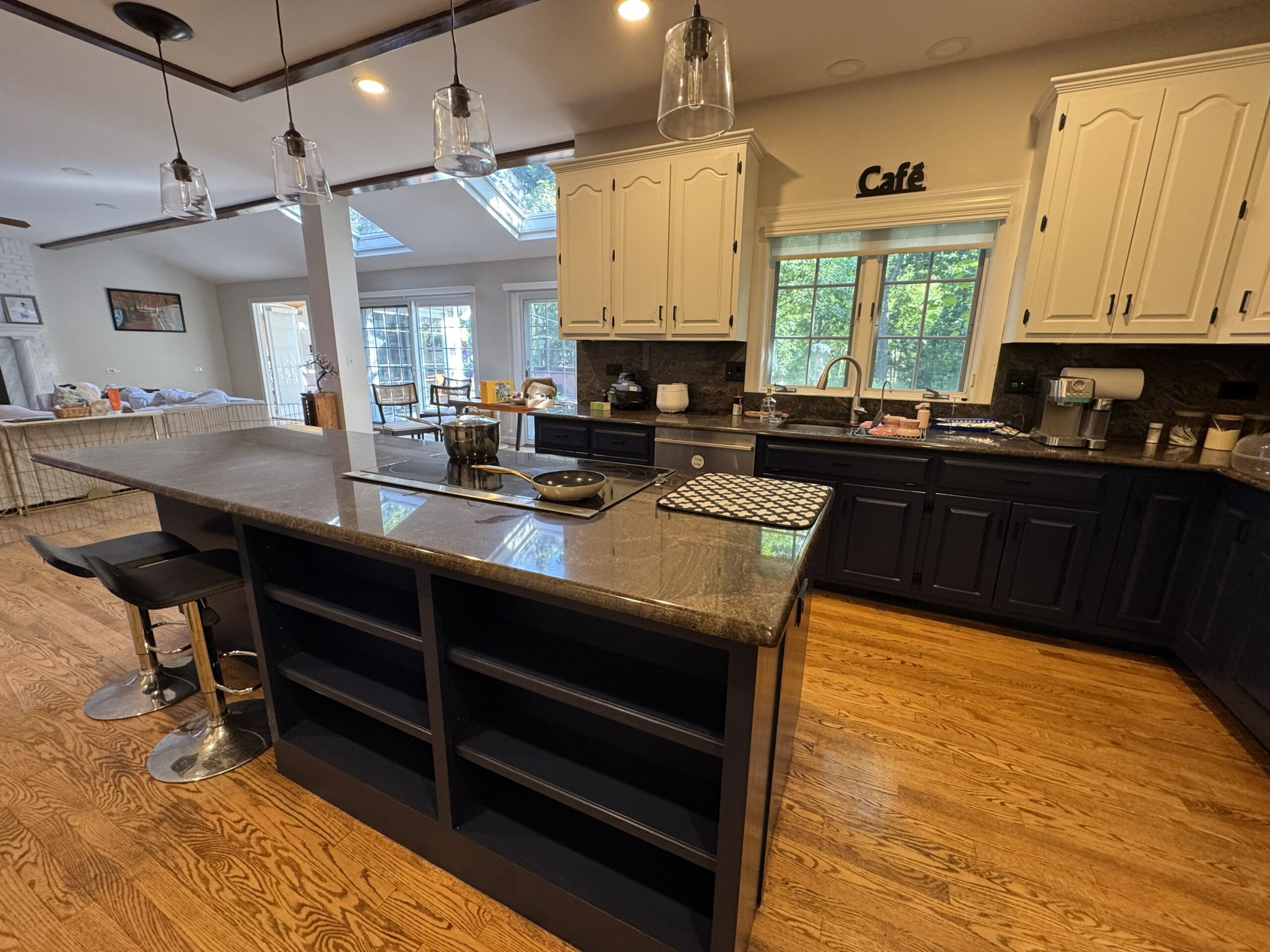 Refinished kitchen cabinets and island in Deer Park IL